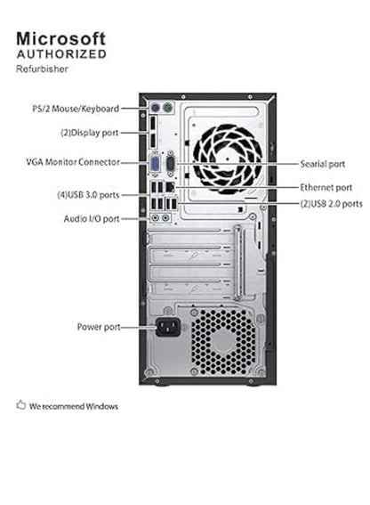 HP ProDesk 600 G2 Tower Desktop PC Intel Quad-Core i5-6500 up to 3.6GHz, 8G DDR4, 256G SSD, WiFi, Bluetooth 4.0, DVD, Windows 10 Pro 64 Multilingual