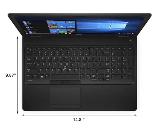 كمبيوتر محمول Dell Latitude 5590 Business، معالج Intel Core i5-7300U من الجيل السابع، ذاكرة وصول عشوائي سعتها 8 جيجابايت، قرص SSD سعة 256 جيجابايت، شاشة FHD مقاس 15.6 بوصة، نظام التشغيل Windows 10 Pro، قارئ بصمات الأصابع، أسود