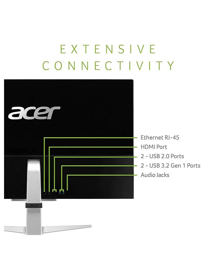 Acer Aspire C27-1655-UA91 AIO Desktop | 27" Full HD IPS Display | 11th Gen Intel Core i7-1135G7 | Nvidia 2GB VGA + Intel Iris Xe Graphics | 8GB DDR4 | 512GB NVMe M.2 SSD | Intel Wireless Wi-Fi 6 | Windows 11 Home