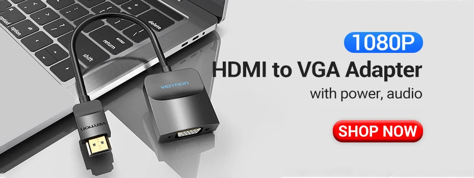 Vention HDMI to VGA Adapter HDMI Male to VGA 15 Pin Female Adapter HD 1080P Audio Cable for PC Laptop TV Box HDMI VGA Converter