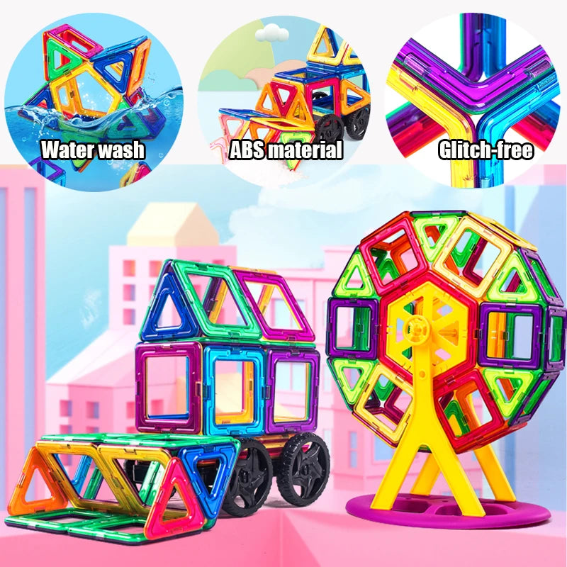 Magnets Toys for Kids Big Size Plus Magnetic Blocks for Children Designer Constructor Set Toys for Boys Building Blocks