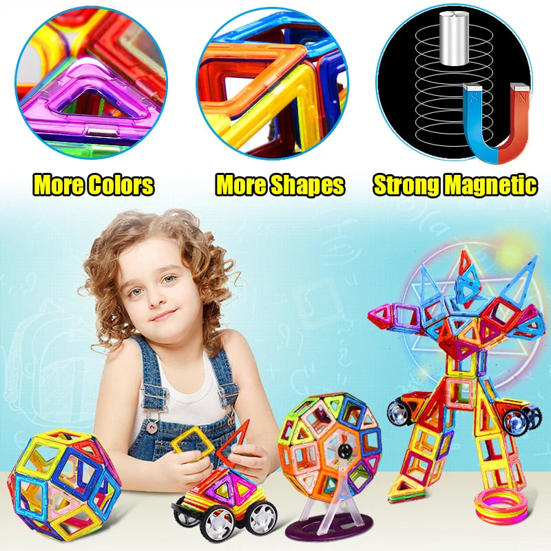 Magnets Toys for Kids Big Size Plus Magnetic Blocks for Children Designer Constructor Set Toys for Boys Building Blocks