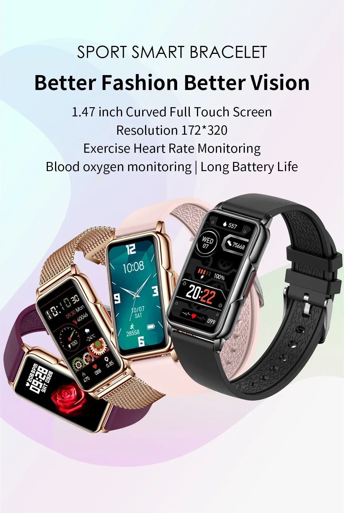 Xiaomi Smart Watch Women Men Bluetooth Connected Phone Music Fitness Sports Bracelet Sleep Monitor Man Smartwatch Women