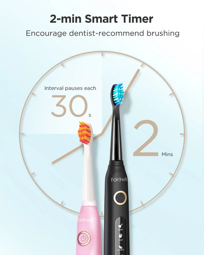 Fairywill Electric Sonic Toothbrush USB Charge FW-507 Rechargeable Waterproof Electronic Tooth Brushes Replacement Heads Adult