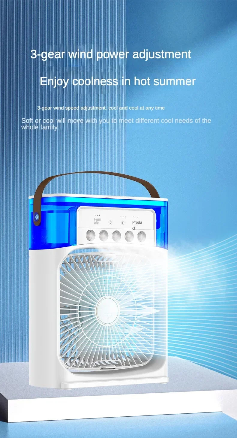 Portable Humidifier  Fan AIr Conditioner Household Small Air Cooler Hydrocooling Portable Air Adjustment For Office 3 Speed Fan