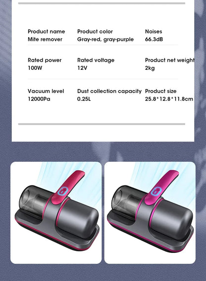 Mite Removal Instrument Vacuum Cleaner 12000PA Handheld Vacuum For Mattress Sofa Bed Home Detachable Filter Bed Vacuum Cleaner17