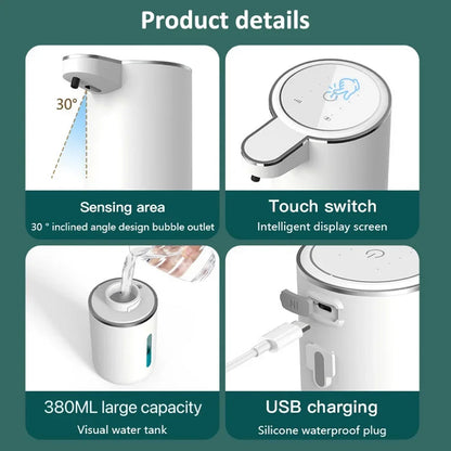 Xiaomi 380ML Automatic Foam Soap P11 Dispenser Bathroom Smart Washing Hand Machine With USB Charging White ABS Material