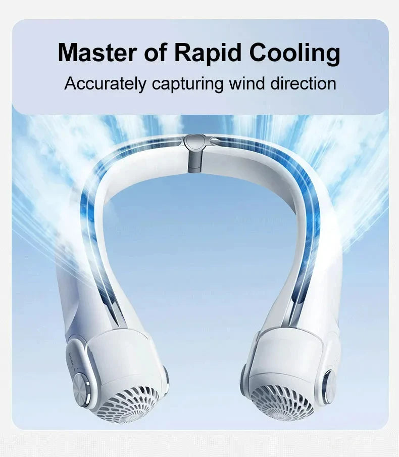 Portable Neck Mounted Fan, USB Charging, Adjustable Bladeless Turbine Neckband Fan Without Blades, Suitable For Outdoor Use