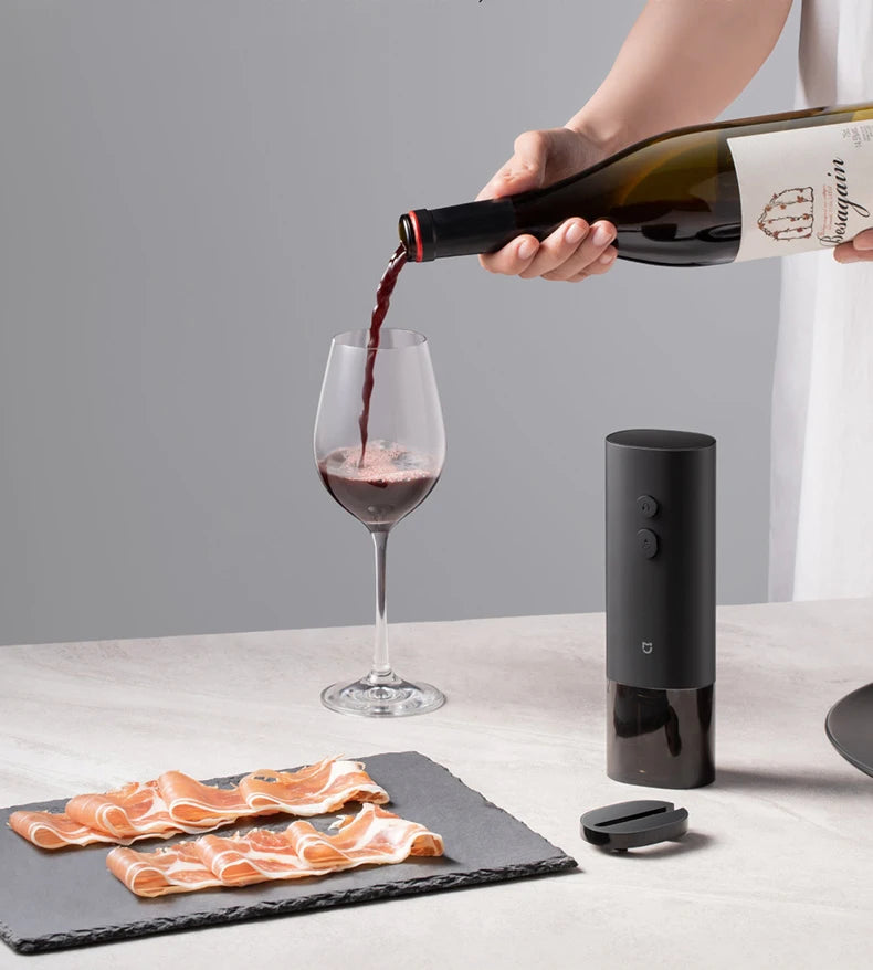 New Xiaomi Mijia Electric Wine Opener Battery Automatic Bottle Cap Opener for Red Wine Beer with Foil Cutter Kitchen Accessories