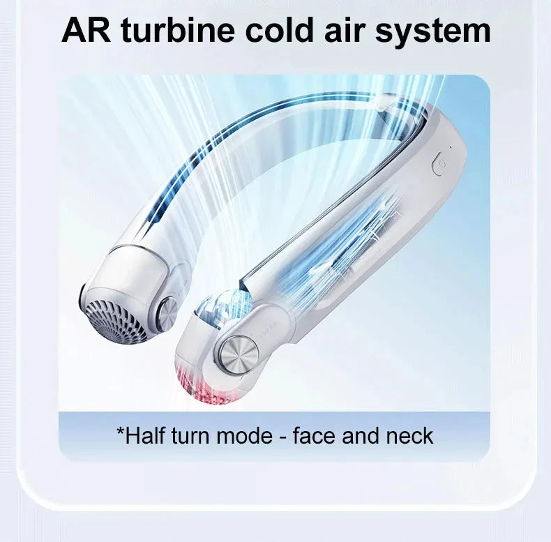 Portable Neck Mounted Fan, USB Charging, Adjustable Bladeless Turbine Neckband Fan Without Blades, Suitable For Outdoor Use