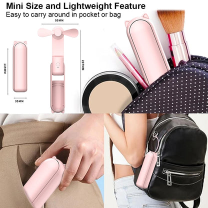 Portable Mini Handheld Fan Small Pocket  Rechargeable Battery