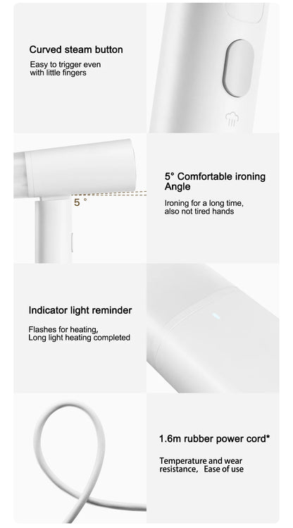 New XIAOMI MIJIA Handheld Garment Steamer 2 iron Home Electric Steam Cleaner Portable Foldable Mite Removal Flat Ironing Machine