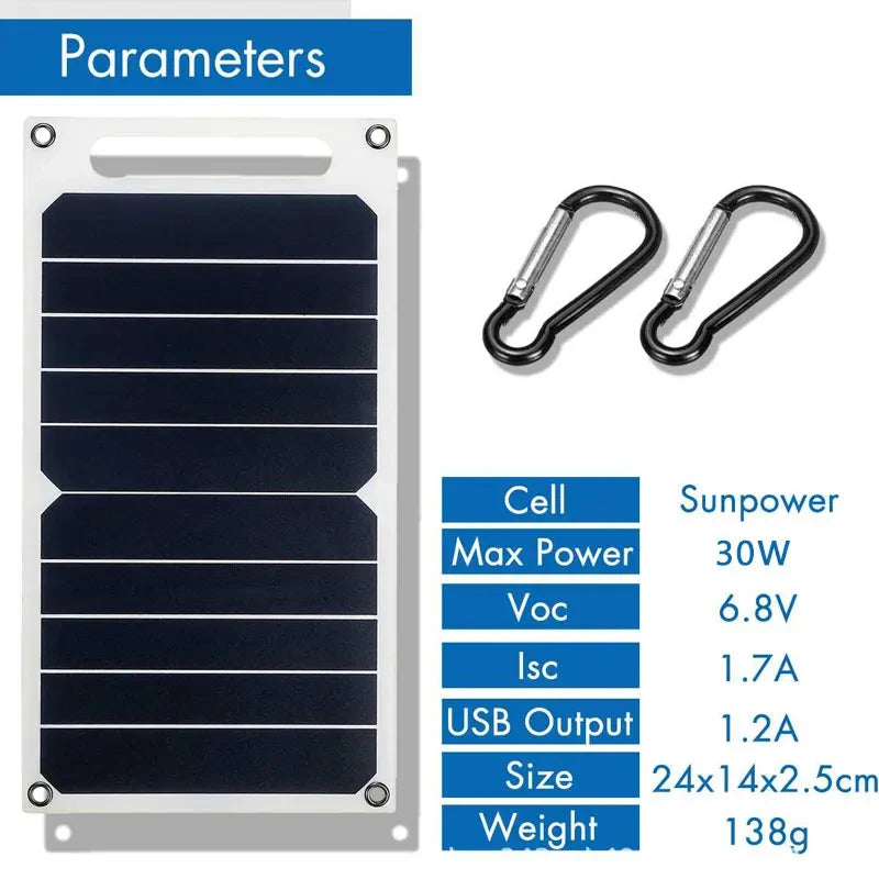 30W Solar Panel With USB Waterproof