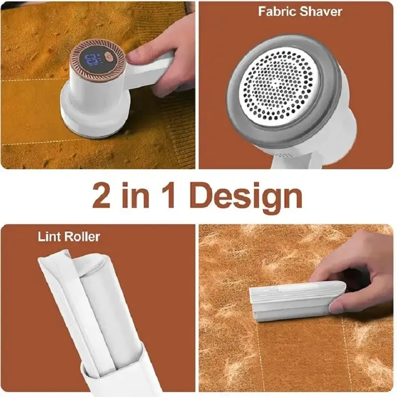 Electric Lint Remover Shaver with LED Digital Display Sweater Couch Fabric Pill Shaver for Sweater Couch Clothes Carpet