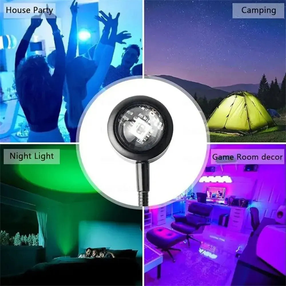 USB Sunset Light Mobile Phone Self Photography Light LED Rainbow Neon Night Light Projector Photography Wall Atmosphere Light