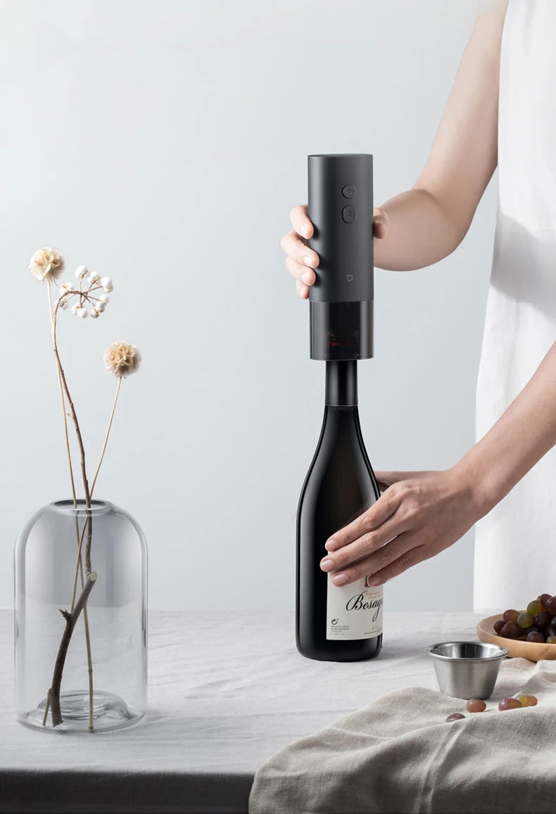 New Xiaomi Mijia Electric Wine Opener Battery Automatic Bottle Cap Opener for Red Wine Beer with Foil Cutter Kitchen Accessories