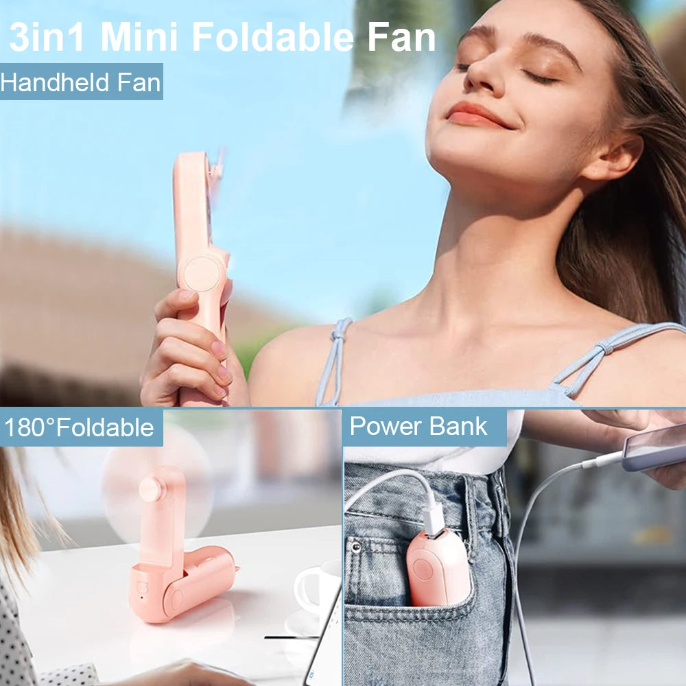 Portable Mini Handheld Fan Small Pocket  Rechargeable Battery